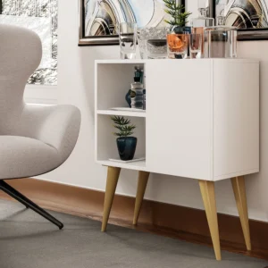 Armário de Cozinha Eliza MDF Ripado com Balcão e Aéreo