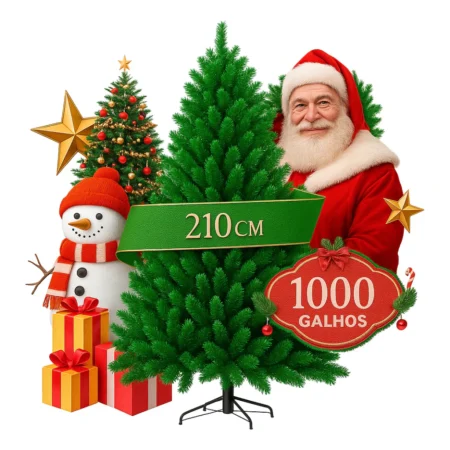 Árvore de Natal Grande 2,10m com 1000 Galhos