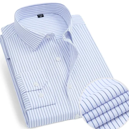 Camisa Social Masculina Listrada Manga Longa Casual