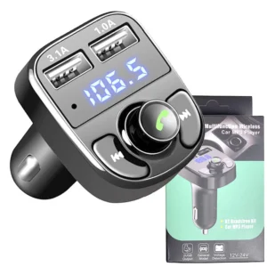 Carregador Carro Transmissor FM Bluetooth Veicular X8 MP3