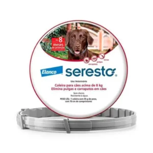 Coleira Seresto para Cães Acima de 8 kg – Proteção contra Pulgas e Carrapatos