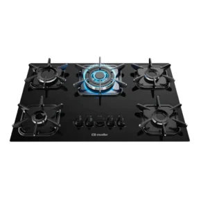 Cooktop Mueller 5 Bocas Tripla Chama Vidro Preto Bivolt