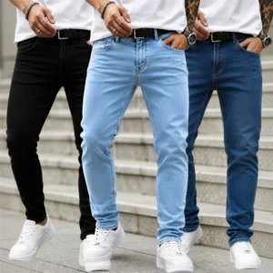 Kit 2 ou 3 Calças Jeans Masculina Skinny com Elastano Premium
