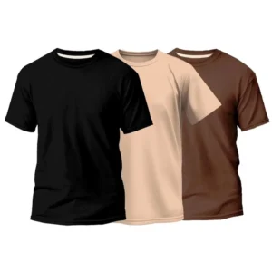 Kit 3 Camisetas Masculinas 100% Algodão Básicas Gola Redonda