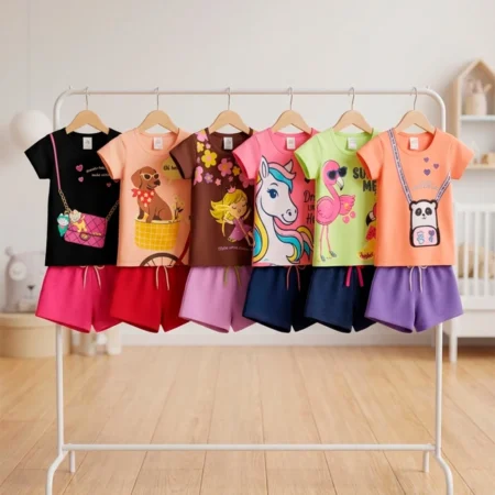 Kit 6 Peças de Roupas Infantil Menina Verão Sortido