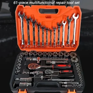 Kit Ferramenta 61 Peças com Soquetes e Catracas