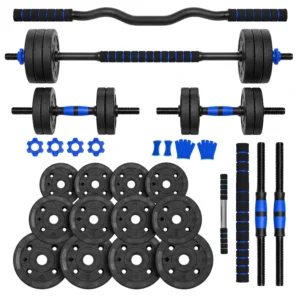 Kit Halteres 20kg Barra W Revomax para Treino em Casa