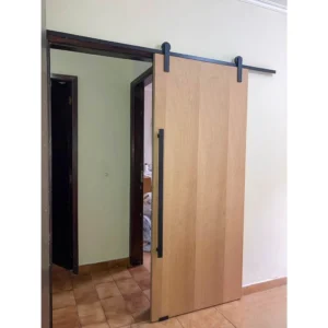 Kit Para Porta de Correr Roldana Aparente Em Alumínio Preto Fosco