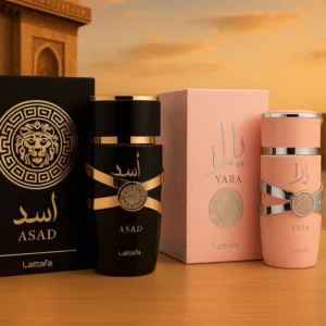 Kit Perfume Árabe Asad e Yara Lattafa – 2 Perfumes Importados