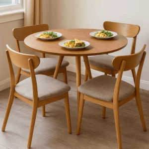 Mesa de Jantar Redonda 80 cm com Base 3 Pés Palito