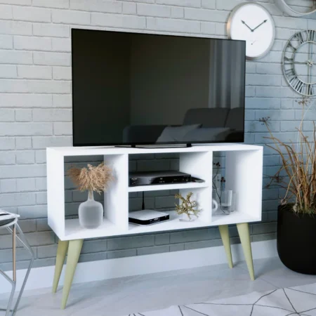 Rack para TV Noruega Retrô 4 Nichos com Pés Palito