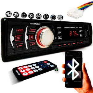 Rádio Som Automotivo MP3 Bluetooth USB Aux 1 Din