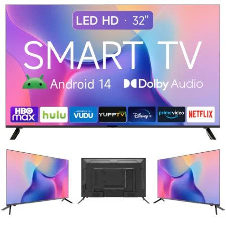 Smart TV 32" HD Android 14 com HDMI e USB
