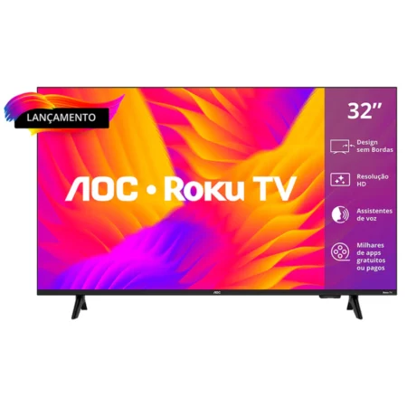 Smart TV AOC 32S5045/78G Roku TV HD com Wi-Fi Dual Band