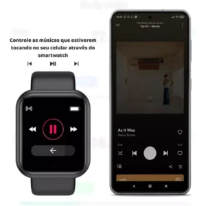 Smartwatch D20 Y68 com Foto na Tela, Bluetooth e Saúde