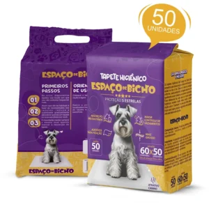 Tapete Higiênico para Cachorros 50x60 cm com Atrativo – 50 Unidades